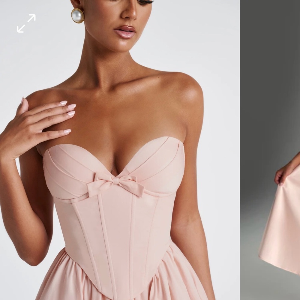 Pink Strapless Babydoll Dress for Cocktail